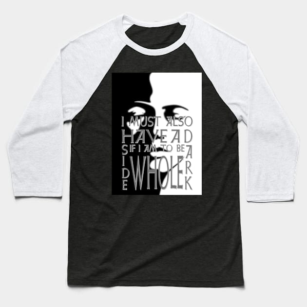 Carl Jung - Dark Side. Baseball T-Shirt by OriginalDarkPoetry